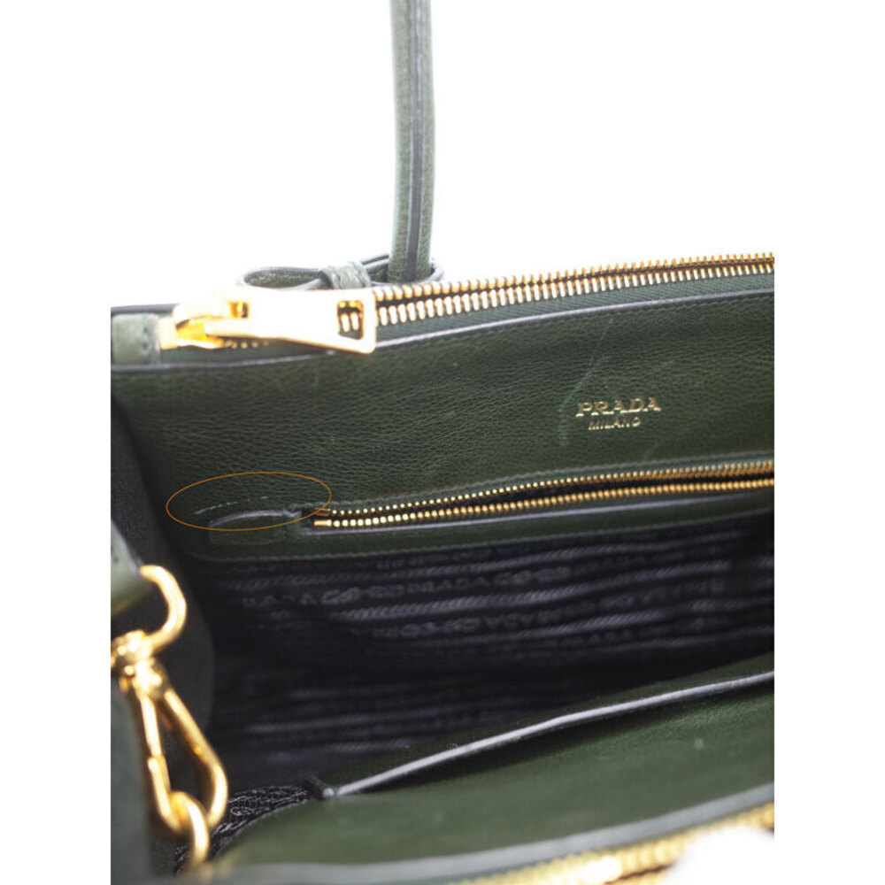 Prada Vitello Daino convertible tote bag Green - Picture 5 of 9